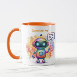Erstellen von Talking-Chatbot-Memos Cartoon-Vorlag Tasse