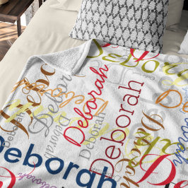 Erstellen von Typografie mit Personalisiertem Name Fleecedecke