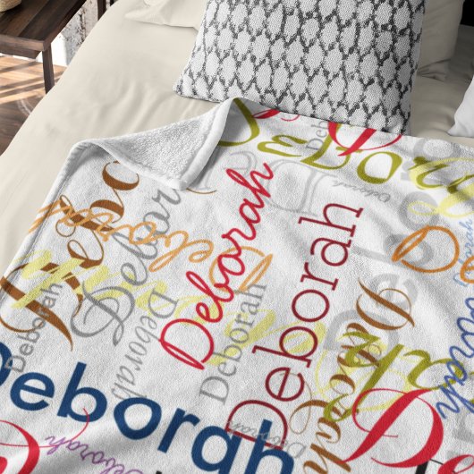Erstellen von Typografie mit Personalisiertem Name Fleecedecke