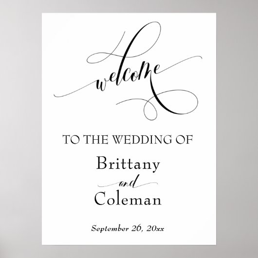 Erstellen von Typografie Simple Wedding Welcome Si Poster (Vorne)