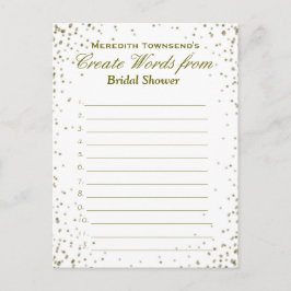 Erstellen von Wörtern | Gold Confetti Einladungspostkarte