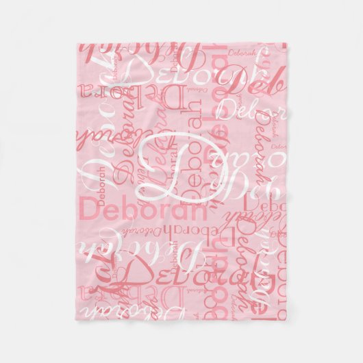 Erstellen weiblichen Namens Typografie pink Fleecedecke (Vorderseite)