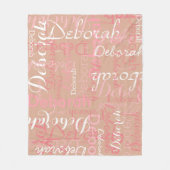 Erstellen weiblicher Namen Typografie Dusty Rose Fleecedecke (Vorderseite)