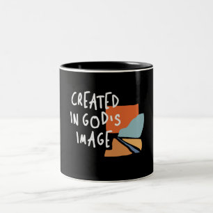 Erstellt in Gottes Bild - Inspirierend Christliche Zweifarbige Tasse