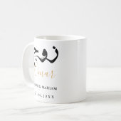 Erstellt in Paaren Elegantes Zitat mit Gold Text Kaffeetasse (Vorderseite Links)