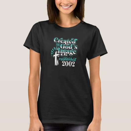 Erstellt in Waren Image 2002 Christlich B T-Shirt (Vorderseite)