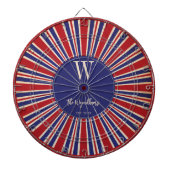 Erstellt Patriotic Red White Blue Monogram Dartscheibe (vorne)