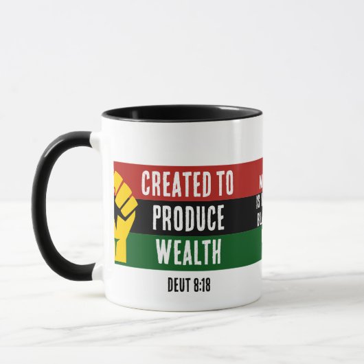 ERSTELLT, UM EIN WOHLSTAND IN Schwarzbesitz hervor Tasse (Links)