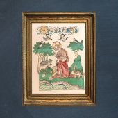 Erstellung der Welt - Bibelmittelalterliches Manus Poster