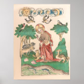 Erstellung der Welt - Bibelmittelalterliches Manus Poster (Vorne)