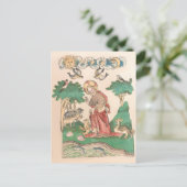 Erstellung der Welt - Bibelmittelalterliches Manus Postkarte (Stehend Vorderseite)