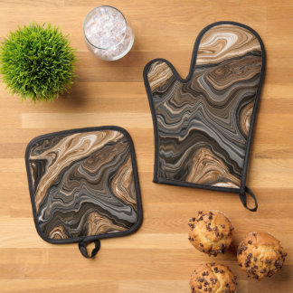 Erstellung flüssiger Konstruktionen Ofenhandschuh & Topflappen-Set