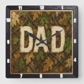 Erstellung von Herbstblättern und "Vater" Quadratische Wanduhr (Vorderseite)