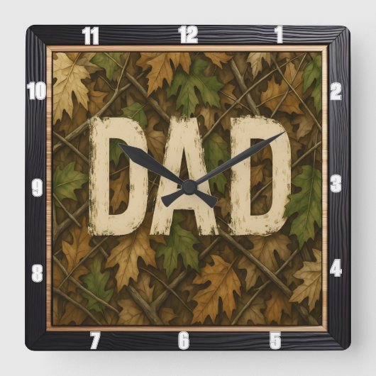 Erstellung von Herbstblättern und "Vater" Quadratische Wanduhr (Vorderseite)