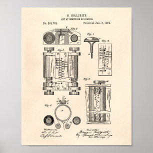 Erstellung von Statistiken 1889 Patent Art Old Pep Poster