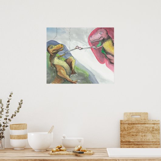 "Erstellung von T-Rex" Poster (Küche)