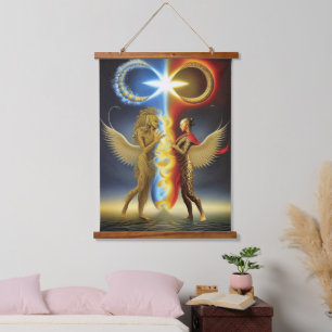 Erstellung von Yin- und Yang-Wall-Tapestry Wandteppich Mit Holzrahmen