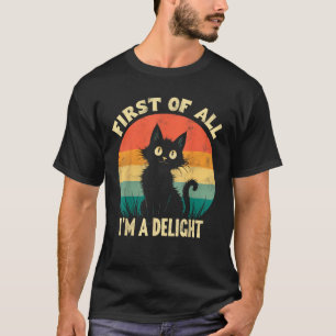Erstens bin ich eine entzückende Katze Retro Style T-Shirt