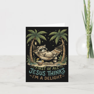Erstens denkt Jesus, ein entzückender lustiger Was Karte
