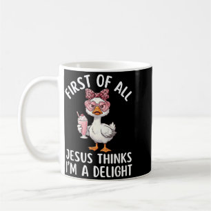 Erstens denkt Jesus, ein Gänse-Design ist ein Verg Kaffeetasse