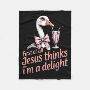 Erstens denkt Jesus, ein Gänsedesign zur Freude 2 Fleecedecke