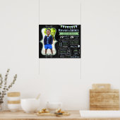 Erster 1. 2. Geburtstagskateboarder Poster (Küche)