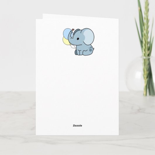 Erster 1. Geburtstag Elefant Custom Karte (Rückseite)