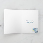 Erster 1. Geburtstag Elefant Custom Karte (Innenseite)