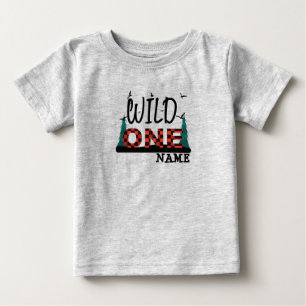 Erster 1. Geburtstag wild ein Büffel kariertes Sh Baby T-shirt
