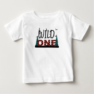 Erster 1. Geburtstag wild ein Büffel kariertes Sh Baby T-shirt