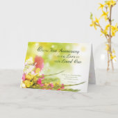 Erster 1. Jahrestag der Blume des Todes des Gelieb Karte (Gelbe Blume)