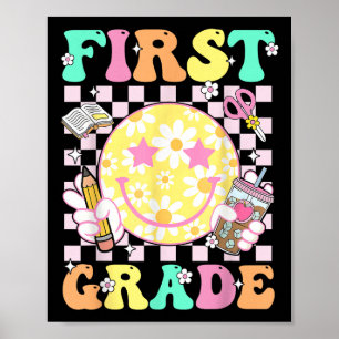 Erster 1. Klasse Lehrer Kid Preppy Erster Tag der  Poster