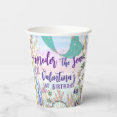 Erster 1. ONE der Sea Birthday Meerjungfrau Glitze Pappbecher (Rückseite)