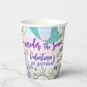 Erster 1. ONE der Sea Birthday Meerjungfrau Glitze Pappbecher (Vorderseite)