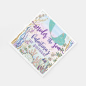 Erster 1. ONE der Sea Birthday Meerjungfrau Glitze Serviette (Ecke)