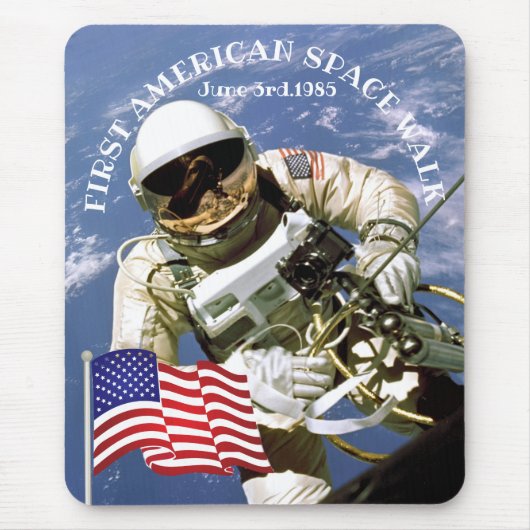 Erster amerikanischer Astronautenspaziergang Mousepad (Vorne)