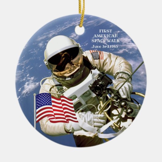 Erster amerikanischer Astronautenweg Keramik Ornament (Vorne)