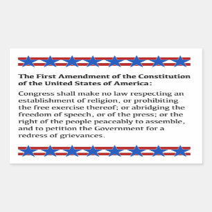 Erster Änderungsantrag Rechteckiger Aufkleber