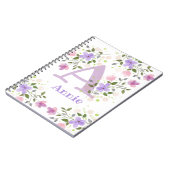 Erster Anfangsbuchstabe Plus Name Annie mit Blumen Notizblock (Linke Seite)