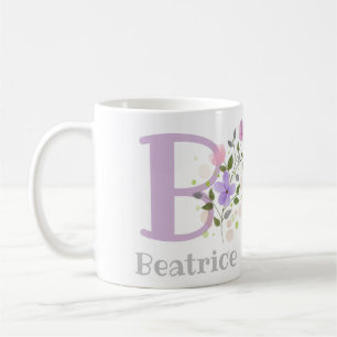 Erster Anfangsbuchstabe plus Name Beatrice mit Blu Kaffeetasse