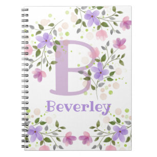 Erster Anfangsbuchstabe plus Name Beverley mit Blu Notizblock