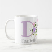 Erster Anfangsbuchstabe plus Name Danielle mit Blu Kaffeetasse (Links)
