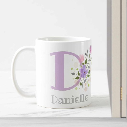 Erster Anfangsbuchstabe plus Name Danielle mit Blu Kaffeetasse