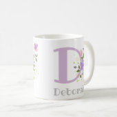 Erster Anfangsbuchstabe Plus Name Deborah mit Blum Kaffeetasse (VorderseiteRechts)