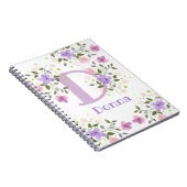 Erster Anfangsbuchstabe plus Name Donna mit Blumen Notizblock (Rechte Seite)