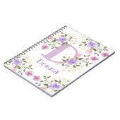 Erster Anfangsbuchstabe plus Name Donna mit Blumen Notizblock (Linke Seite)