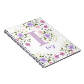 Erster Anfangsbuchstabe Plus Name Efeu mit Blumen Notizblock (Rechte Seite)