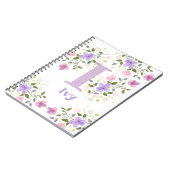 Erster Anfangsbuchstabe Plus Name Efeu mit Blumen Notizblock (Linke Seite)