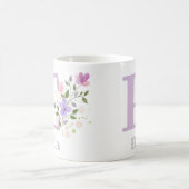 Erster Anfangsbuchstabe Plus Name Ella mit Blumen Kaffeetasse (Mittel)