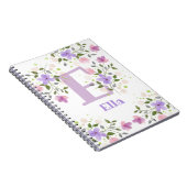 Erster Anfangsbuchstabe Plus Name Ella mit Blumen Notizblock (Rechte Seite)